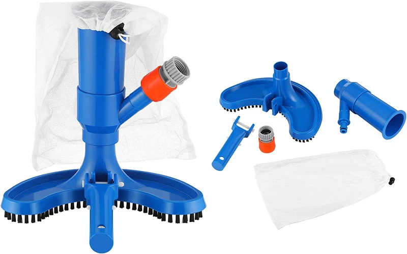 Aspirapolvere per Piscina a getto con testa di Aspirazione di pulizia Aspiratore Portatile con Spazzola per Piscina
