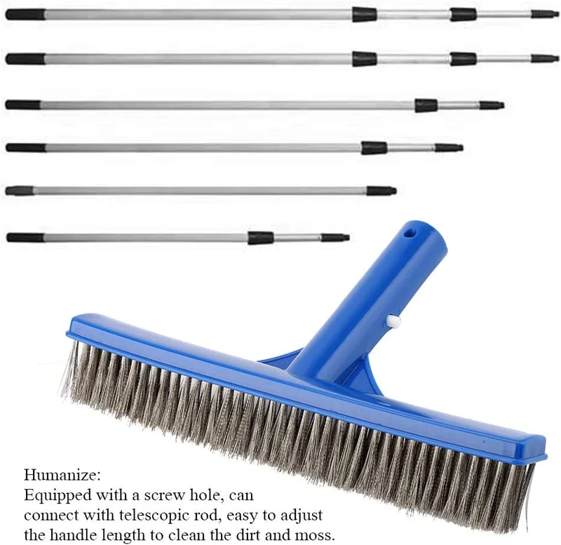 Spazzola Pareti di Piscina, Spazzola per Pulizia della Piscina Plastica e Acciaio Pennello Pareti Inferiori Spazzola in Acciaio per Sorgenti Stagno Spa Hot Spring -10 inch
