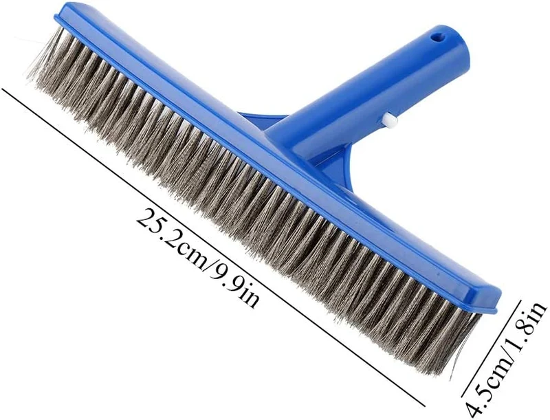 Spazzola Pareti di Piscina, Spazzola per Pulizia della Piscina Plastica e Acciaio Pennello Pareti Inferiori Spazzola in Acciaio per Sorgenti Stagno Spa Hot Spring -10 inch