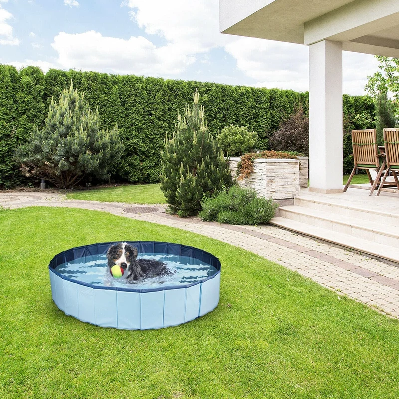 AQPET Piscina in plastica per Cane Animali Domestici Pieghevole da Giardino 160x30 (ØxH)