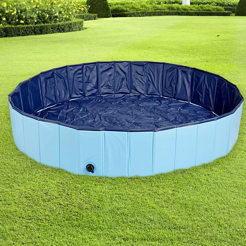 AQPET Piscina in plastica per Cane Animali Domestici Pieghevole da Giardino 160x30 (ØxH)
