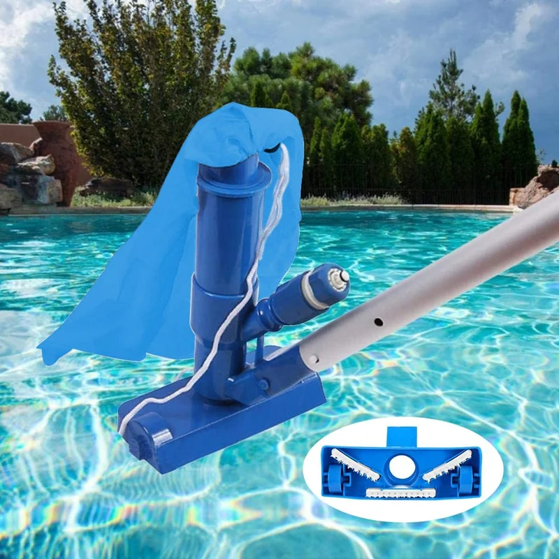 Aspirapolvere per Piscina, Kit Pulizia Piscina con 5 Sezioni di Palo e Sacchi a Rete, Aspirapolvere Piscina Fuori per Piscine, Piscine gonfiabili, laghetti, fontane