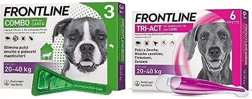 Frontline Triact, 3 Pipette, Cane L (20 - 40 Kg), Antiparassitario per Cani e Cuccioli di Lunga Durata, Protegge il Cane da Pulci, Zecche, Zanzare, Pappataci e Leishmaniosi, Antipulci 3 Pipette