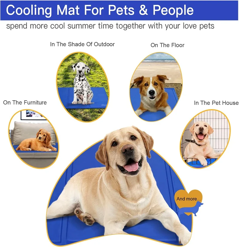 Lauva Tappetino Rinfrescante per Cane , Tappeto in Gel Autorinfrescante Grande–Auto Raffreddamento Gel Non Tossico Giaciglio Rinfrescante per Cani, Gatti, Animali Domestici -36 "X 20"(90 X 50CM)