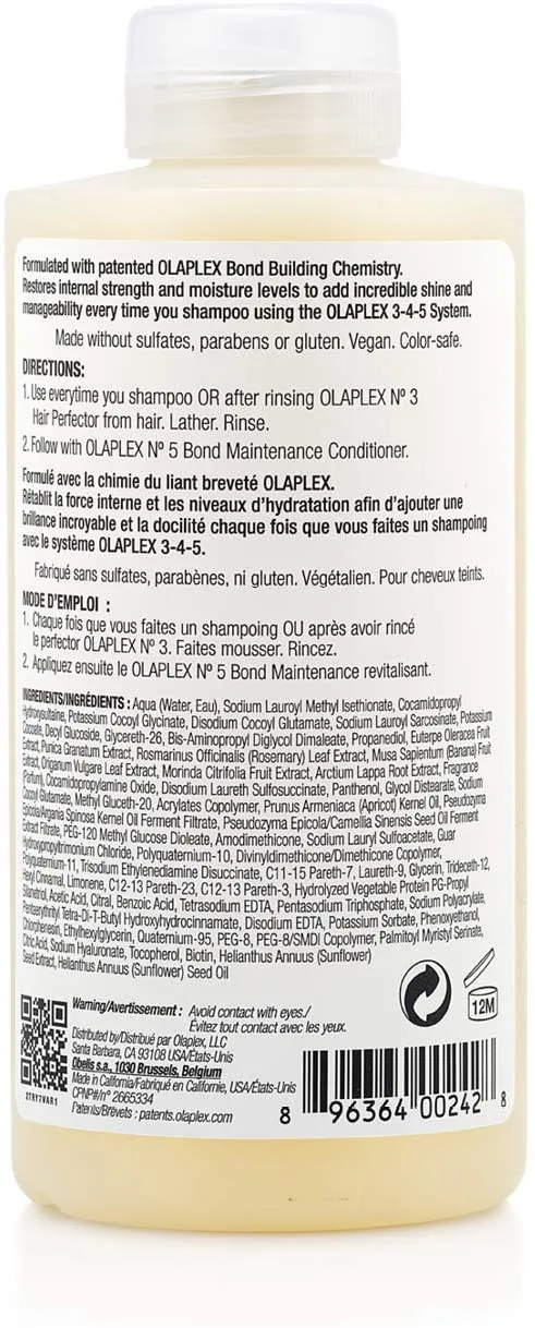 Olaplex No. 4 Shampoo Bond Maintenance - Shampoo idratante, 250 ml