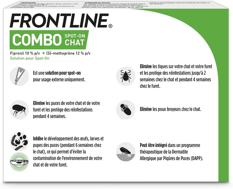 Merial - Gatti - FRONTLINE COMBO - Cat - 6pip - Anti-pulci e anti-zecche