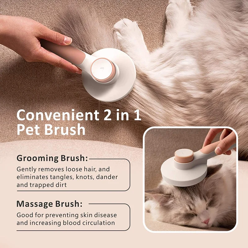 Baytion Spazzola per Gatto e Cani Autopulente, Toelettatura Spazzola Gatti Pelo Corto / Lungo per Eliminare Pelo Superfluo Morto e Sottopelo, Non Graffiano sulla degli Animali