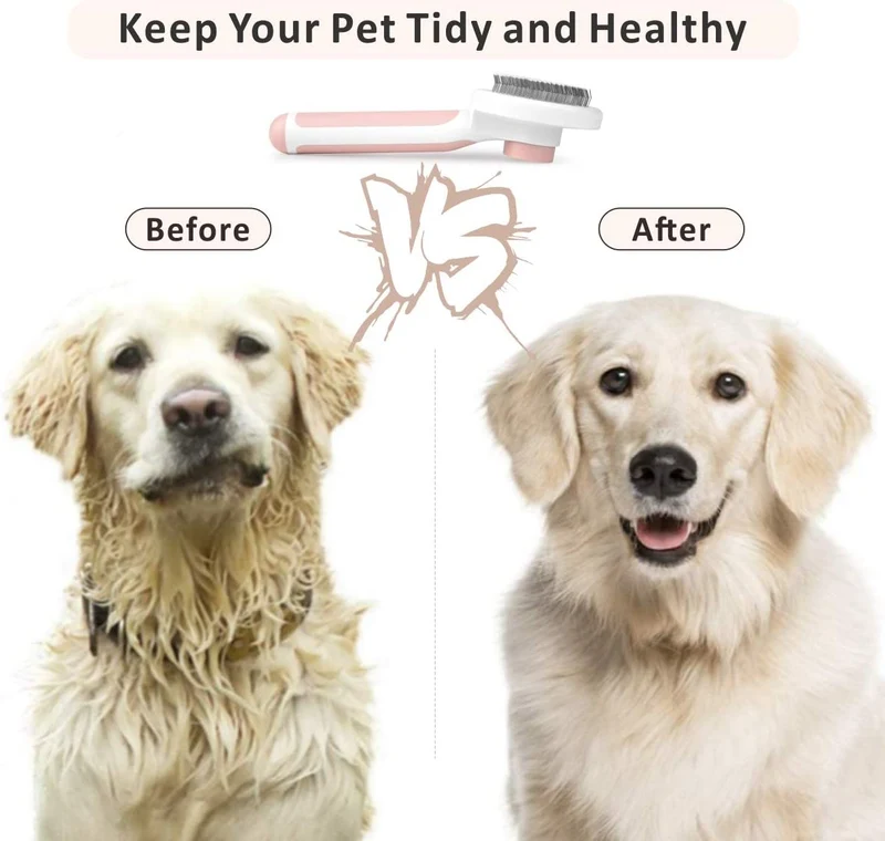 Baytion Spazzola per Gatto e Cani Autopulente, Toelettatura Spazzola Gatti Pelo Corto / Lungo per Eliminare Pelo Superfluo Morto e Sottopelo, Non Graffiano sulla degli Animali