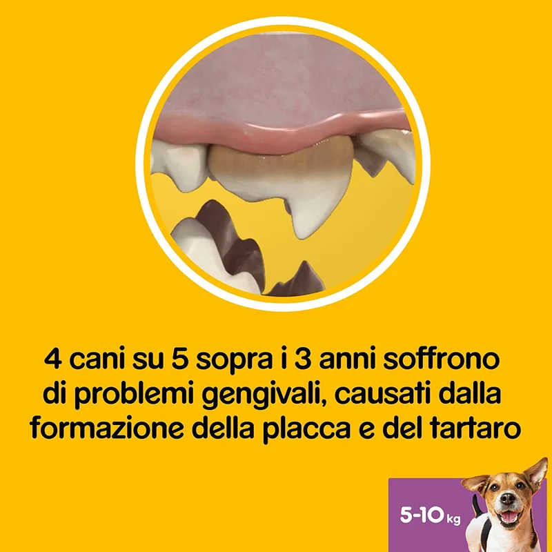 Pedigree Dentastix al Giorno Mini 5-10 kg Confezione Scorta, 56 Bastoncini - 8 x 110 gr