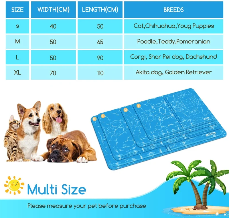 Nobleza - Tappetino Refrigerante in gel per cani, gatti e animali domestici, non tossico. 65 * 50 cm, M
