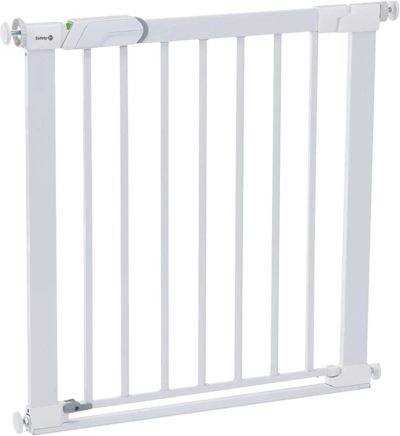 Safety 1st Easy Close Metal Cancelletto di sicurezza in metallo per bambini, porte, scale, vani con apertura 73-80 cm, allungabile fino a 136 cm con estensioni vendute separatamente, in metallo bianco