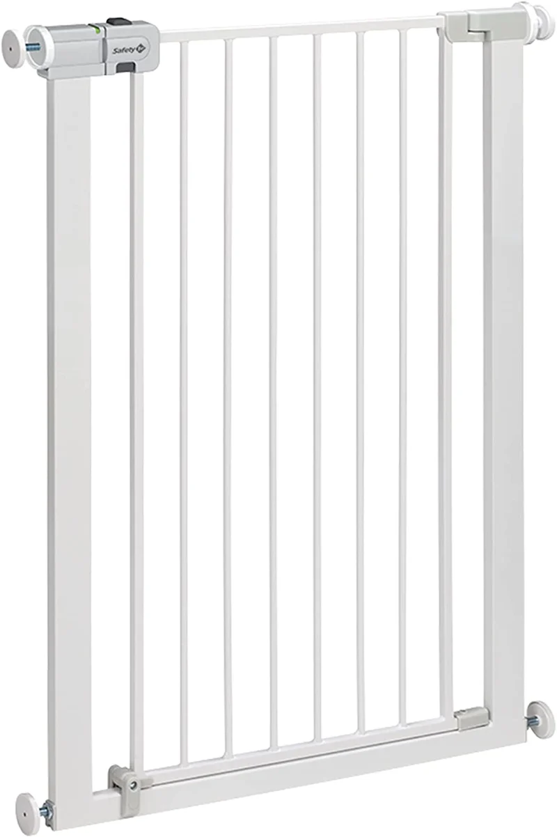 Safety 1st Easy Close Metal Cancelletto di sicurezza in metallo per bambini, porte, scale, vani con apertura 73-80 cm, allungabile fino a 136 cm con estensioni vendute separatamente, in metallo bianco