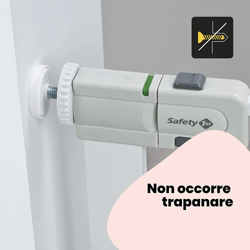 Safety 1st Easy Close Metal Cancelletto di sicurezza in metallo per bambini, porte, scale, vani con apertura 73-80 cm, allungabile fino a 136 cm con estensioni vendute separatamente, in metallo bianco