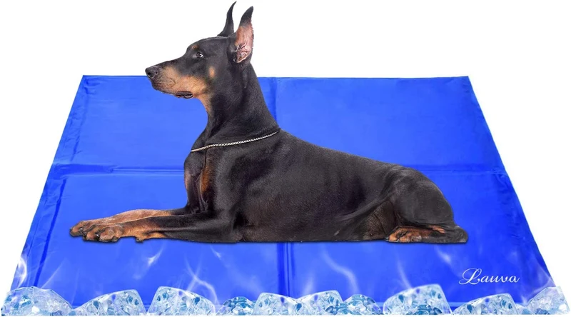 Lauva Tappetino Rinfrescante per Cane , Tappeto in Gel Autorinfrescante Grande–Auto Raffreddamento Gel Non Tossico Giaciglio Rinfrescante per Cani, Gatti, Animali Domestici -36 "X 20"(90 X 50CM)