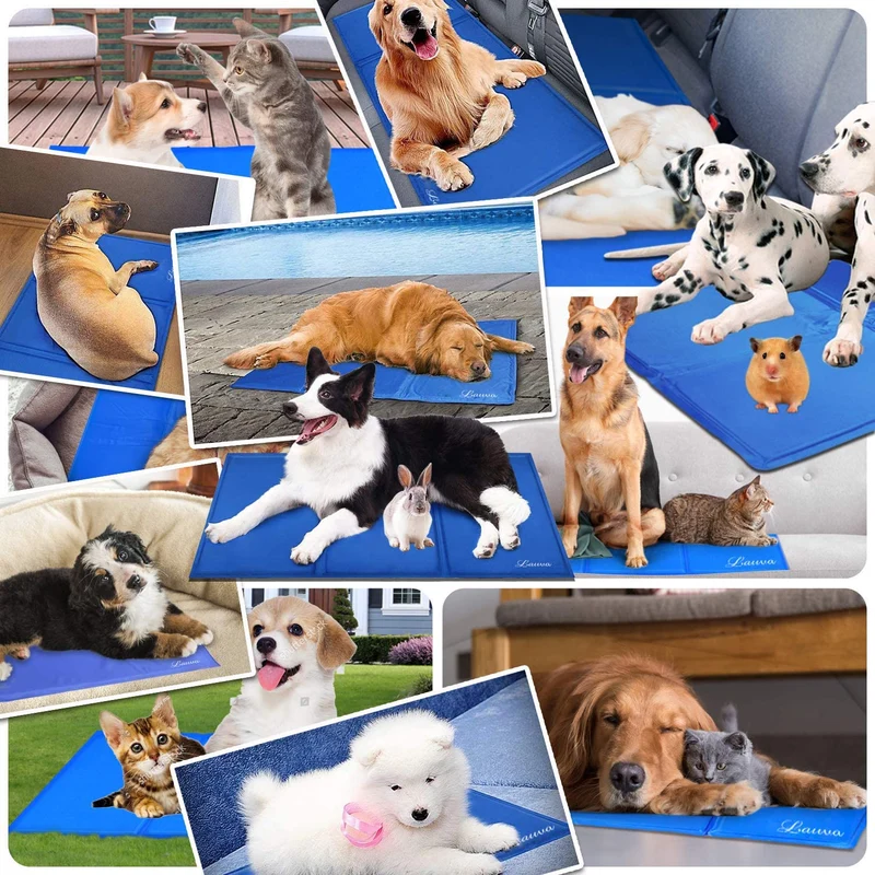 Lauva Tappetino Rinfrescante per Cane , Tappeto in Gel Autorinfrescante Grande–Auto Raffreddamento Gel Non Tossico Giaciglio Rinfrescante per Cani, Gatti, Animali Domestici -36 "X 20"(90 X 50CM)