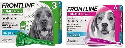 Frontline Triact, 3 Pipette, Cane L (20 - 40 Kg), Antiparassitario per Cani e Cuccioli di Lunga Durata, Protegge il Cane da Pulci, Zecche, Zanzare, Pappataci e Leishmaniosi, Antipulci 3 Pipette