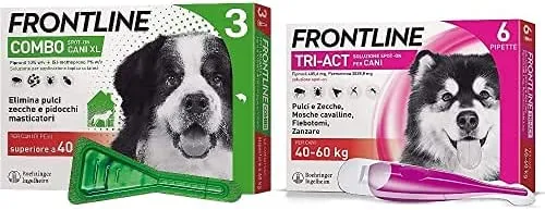 Frontline Triact, 3 Pipette, Cane L (20 - 40 Kg), Antiparassitario per Cani e Cuccioli di Lunga Durata, Protegge il Cane da Pulci, Zecche, Zanzare, Pappataci e Leishmaniosi, Antipulci 3 Pipette