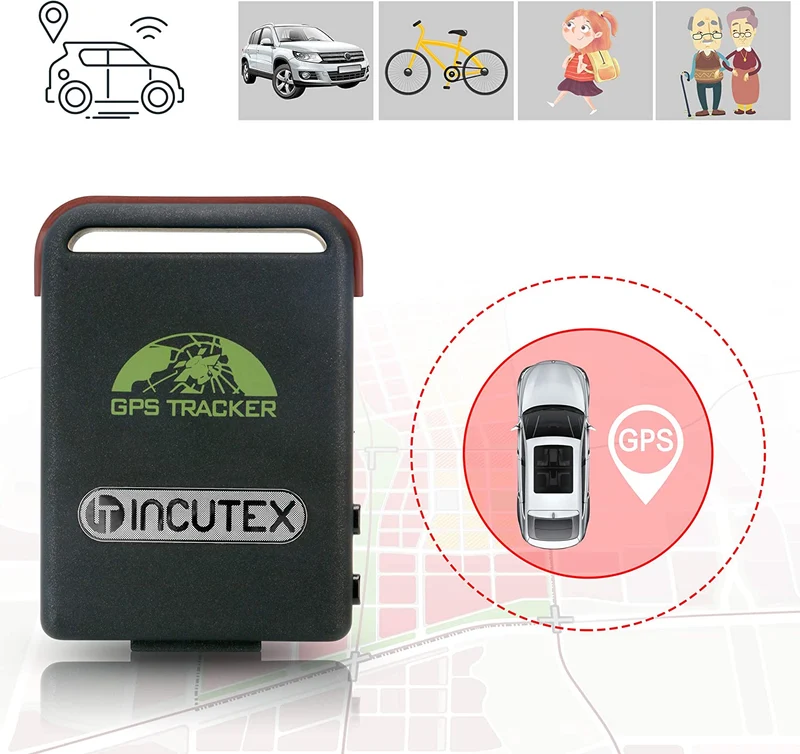 Incutex GPS localizzatore GPS Tracker TK104 inseguitore Spia per Persone e Veicoli – antifurto