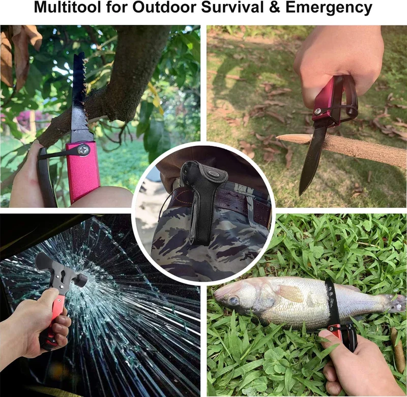 ORSIFOW Multitool 18 in 1, Coltello Multiuso con Ascia,Sopravvivenza Martello Pinze Cacciavite Apri Bottiglia per Campeggio Caccia Pesca, Emergenza & Outdoor Sopravvivenza Strumenti, Regali per Uomo