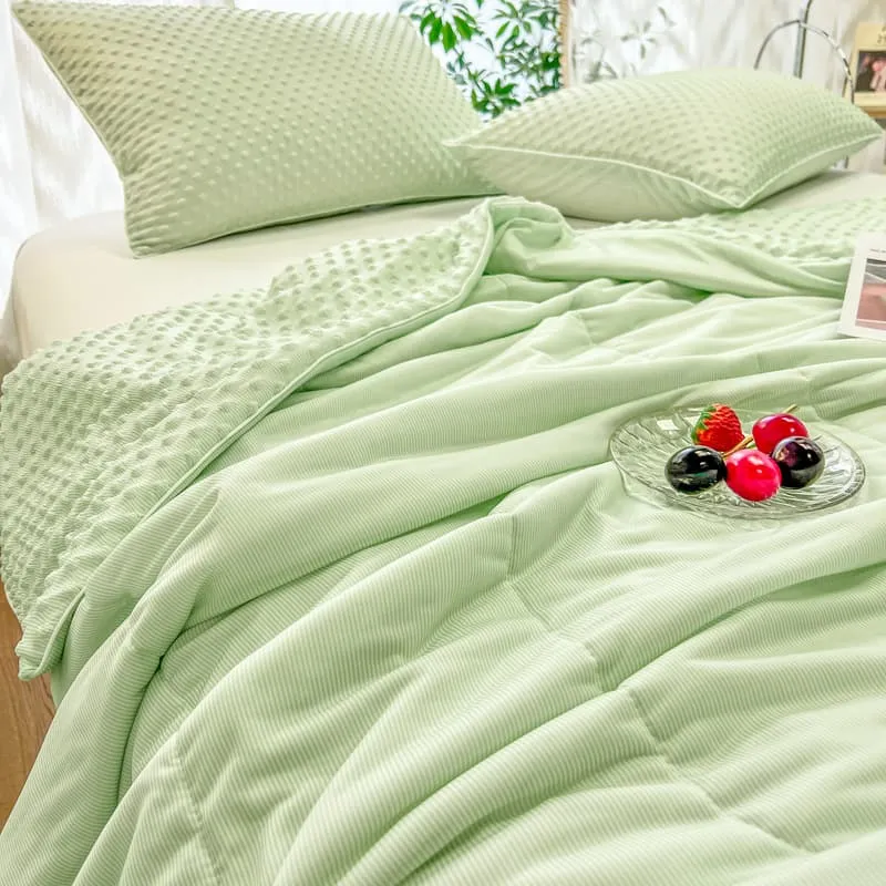 Reversible Textured Ultra-Soft Ice Cream-Like Cooling Summer Comforter