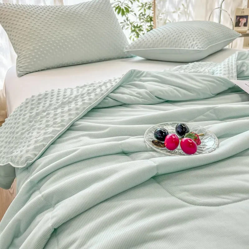 Reversible Textured Ultra-Soft Ice Cream-Like Cooling Summer Comforter