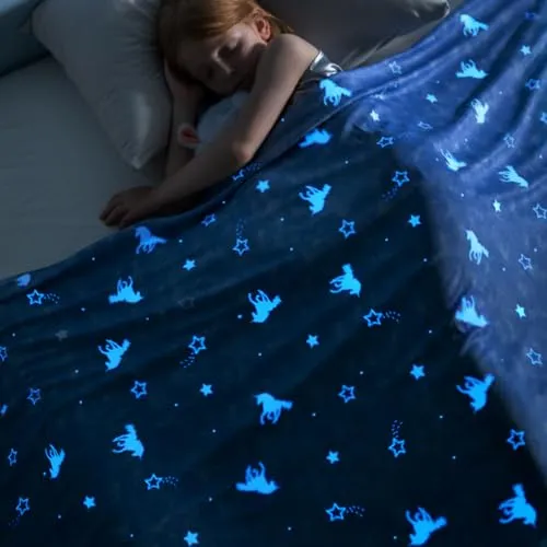 Elegear Glow-in-the-Dark Kids Cooling Blanket – Q-Max > 0.5, Fun & Skin-Friendly