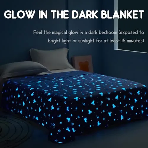 Elegear Glow-in-the-Dark Kids Cooling Blanket – Q-Max > 0.5, Fun & Skin-Friendly