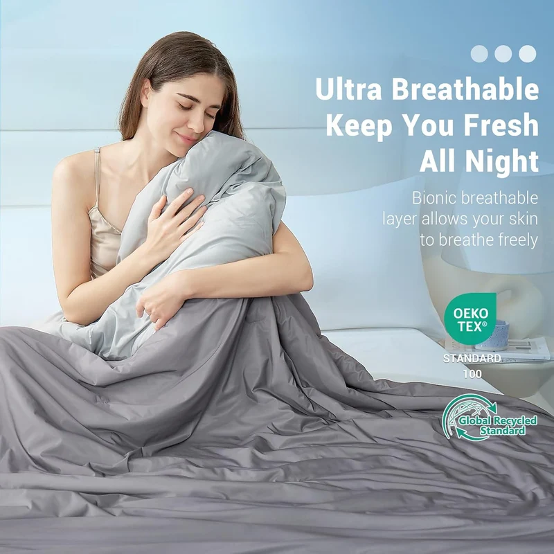 Elegear Arc-Chill Cooling Comforter Q-Max > 0.5, Breathable & Soft, Gradient Gray