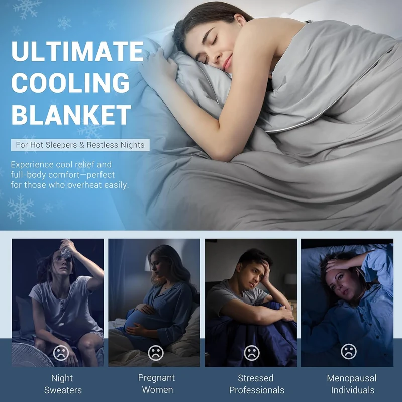 Elegear Arc-Chill Cooling Comforter Q-Max > 0.5, Breathable & Soft, Gradient Gray