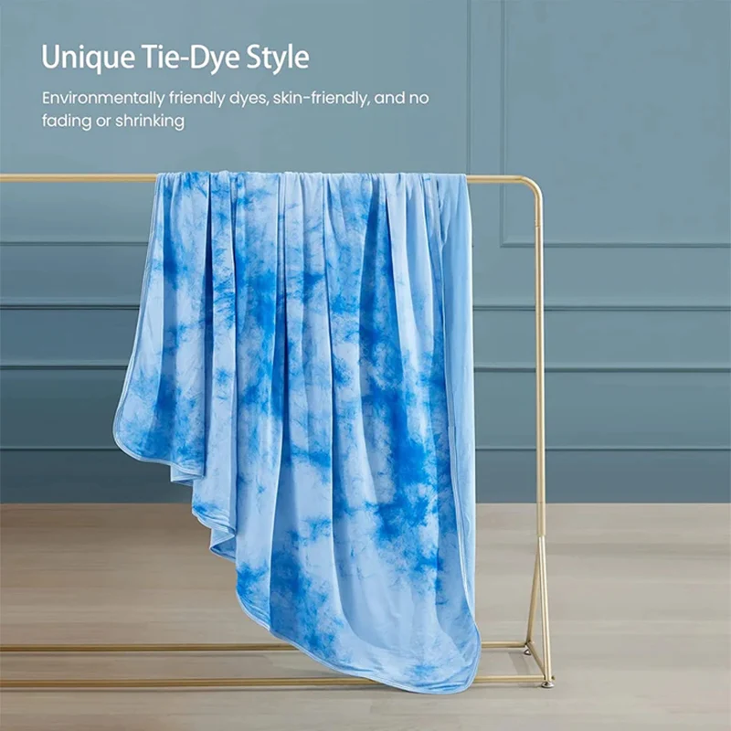 Elegear Tie-Dye Cooling Blanket – Q-Max > 0.5, Double-Sided & Stylish Color Blue