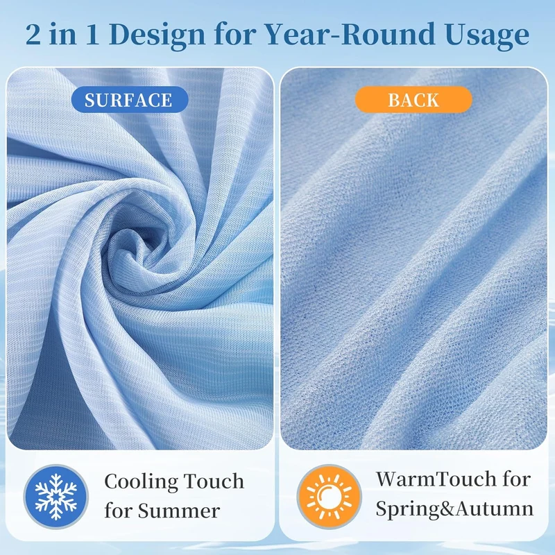 Elegear Cool Fiber Q-Max 0.4 Double-Sided Ice Silk Cooling Blanket – Lake Blue