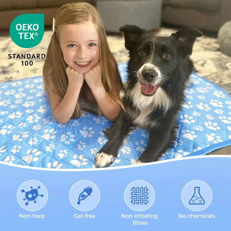 Revolutionary Cooling Mat for Pets,Blue Arc-chill Pro Natural Q Max 0.3