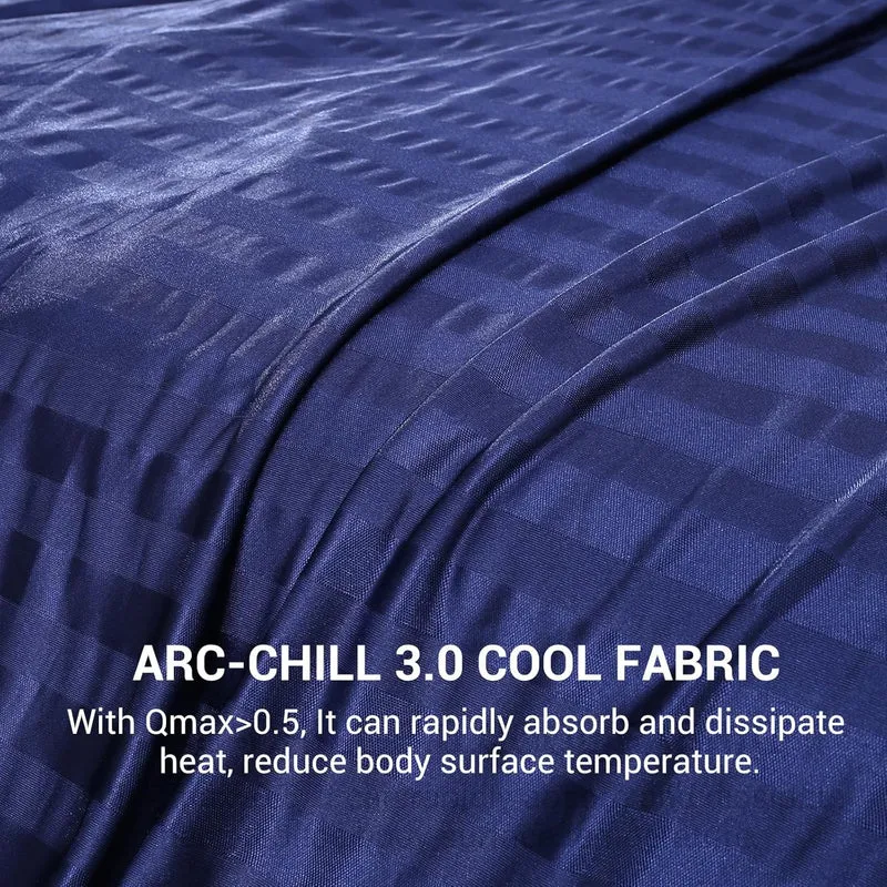 Elegear Cooling Blanket – Q-Max > 0.5, Striped & Breathable for Hot Sleepers of Navy Blue