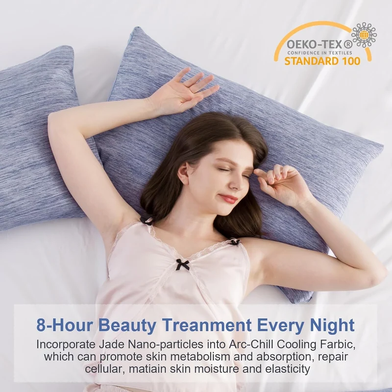 Revolutionary Blue Cooling Pillowcases Set of 2 – Arc-Chill Pro Q-Max 0.4