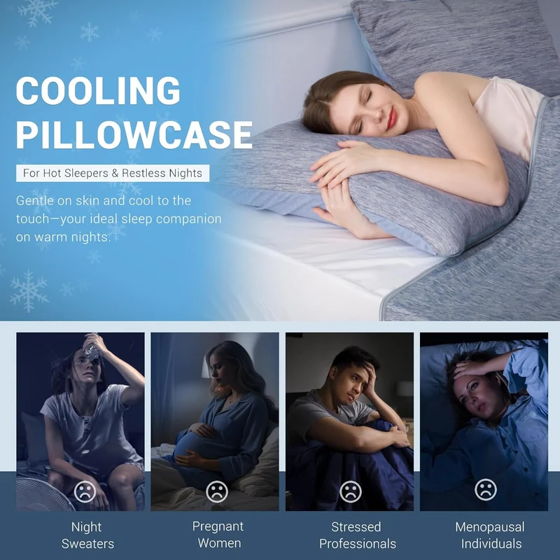Revolutionary Blue Cooling Pillowcases Set of 2 – Arc-Chill Pro Q-Max 0.4