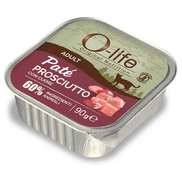 O-life Cat Adult Grain Free Patè +60% ingredienti animali 90 gr
