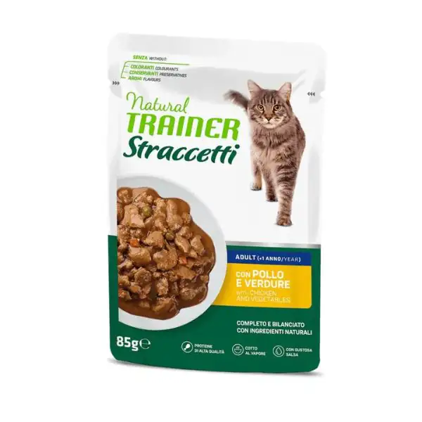 Natural Trainer Cat Adult Straccetti cotti al vapore 85 gr