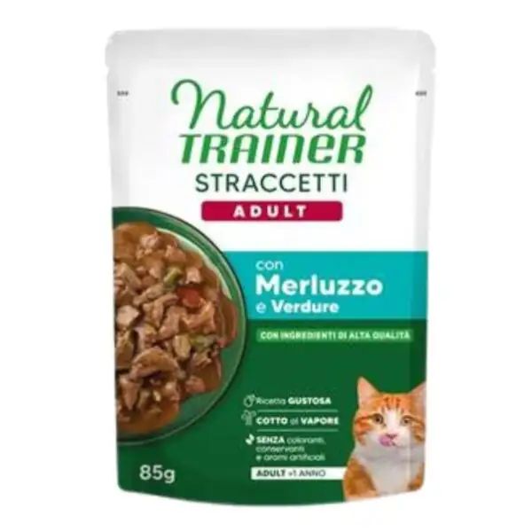 Natural Trainer Cat Adult Straccetti cotti al vapore 85 gr