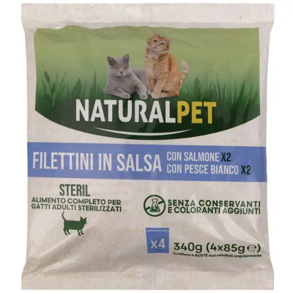 NaturalPet Cat Adult Sterilised Filettini in salsa multipack 4x85 gr