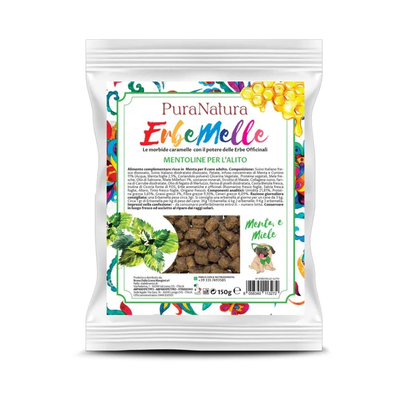 PuraNatura - Erbemelle mentoline per l'alito 150g