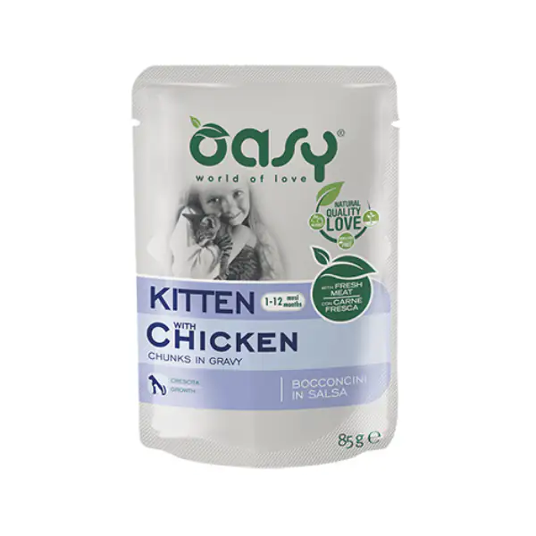 Oasy Cat Kitten Bocconcini in salsa 85 gr