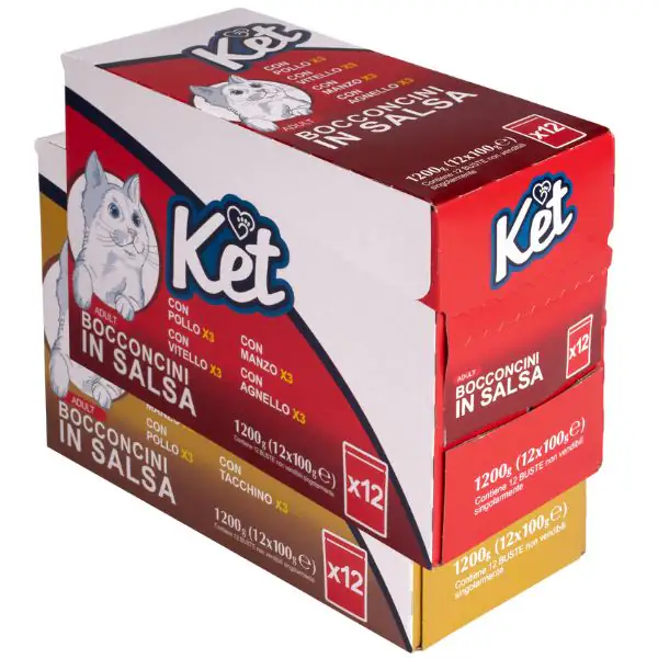 Ket Adult Bocconcini in salsa multipack 12x100 gr