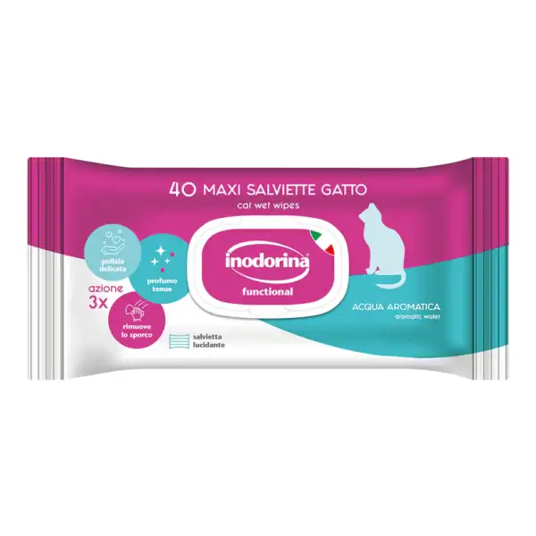 Inodorina Funzionale Salviette Detergenti Acqua Aromatica per gatti