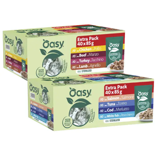 Oasy Cat Adult Sterilized filettini in salsa Multipack 40x85 gr