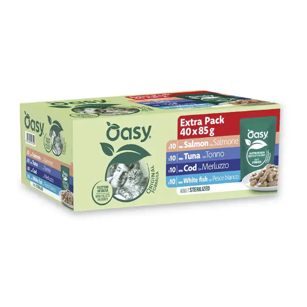 Oasy Cat Adult Sterilized filettini in salsa Multipack 40x85 gr
