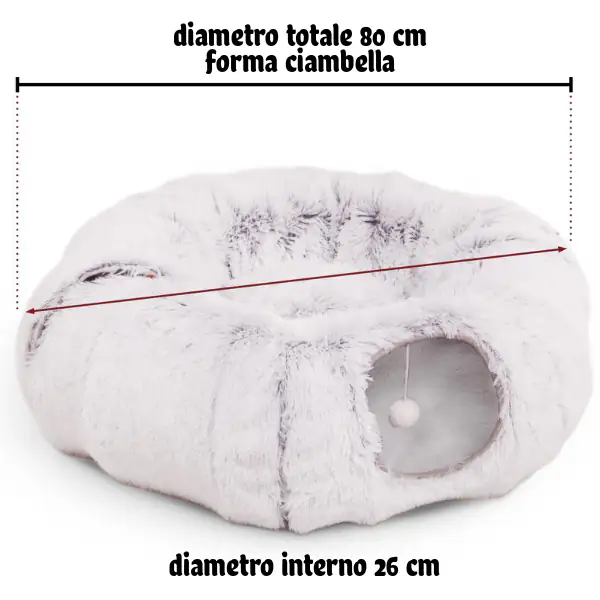 Cuccia Tunnel per gatti componibile in peluche Otis CanadianCat