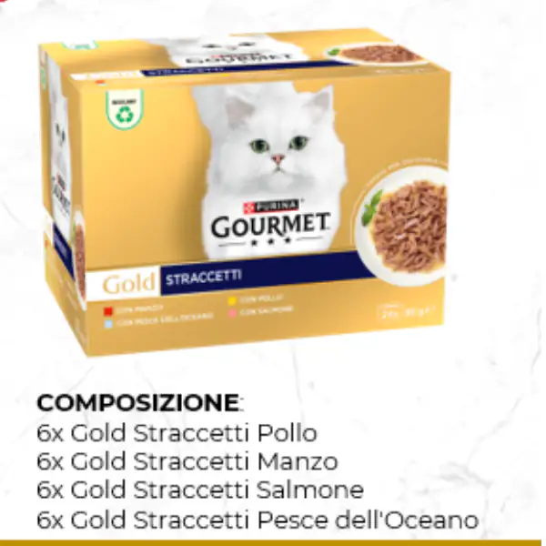 Purina Gourmet Gold Straccetti Umido Gatto Multipack 24x85g
