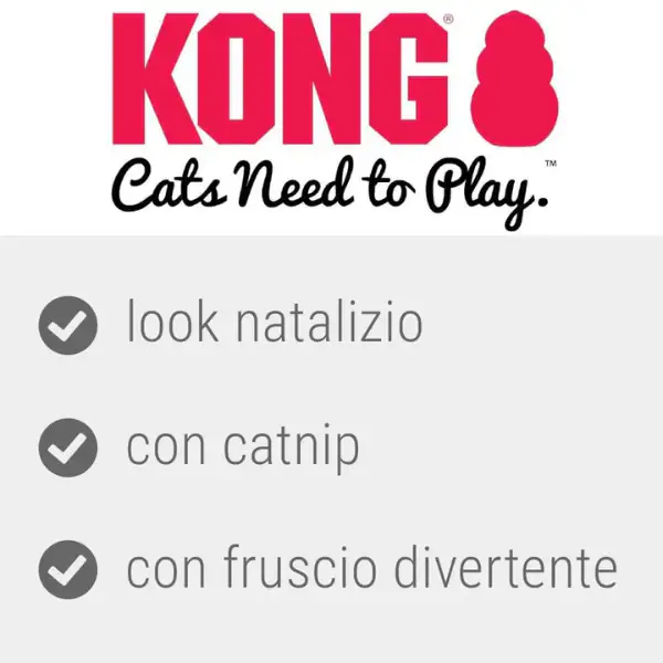Gioco per gatti in peluche con erba gatta Crackles Santa Kitty Kong
