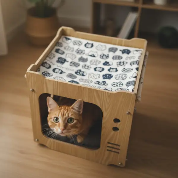 Cuccia per gatti Casetta con Amaca 4 attività in 1 Nasonero