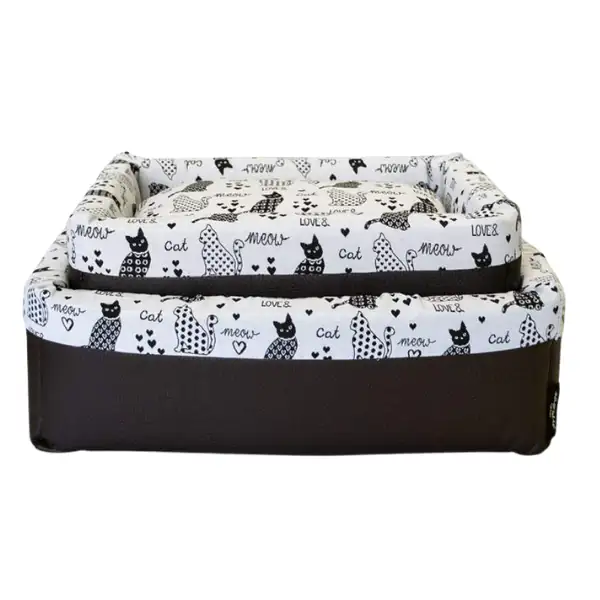 Cestina Cuccia per gatti con cuscino sfoderabile Cat black&white Nasonero